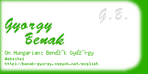 gyorgy benak business card